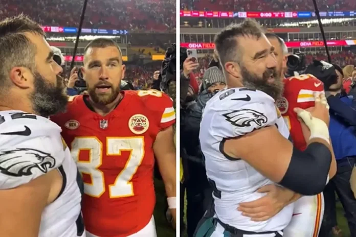 “My Wife Made It Possible.“ Jason Kelce Says as he Secures First-Ever Win Over Brother Travis as Eagles Beat Chiefs 21-17