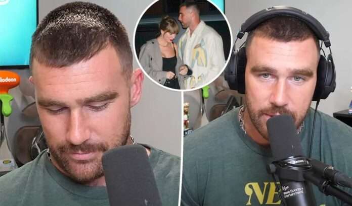 Fans catch Travis Kelce on phone during ‘New Heights’ podcast again: ‘Totally texting’ Taylor Swift