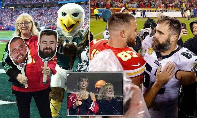 Travis and Jason Kelce's mom Donna says she wasn't disappointed Taylor Swift missed the Kansas City vs. Philadelphia game because 'I'm here to see my sons'