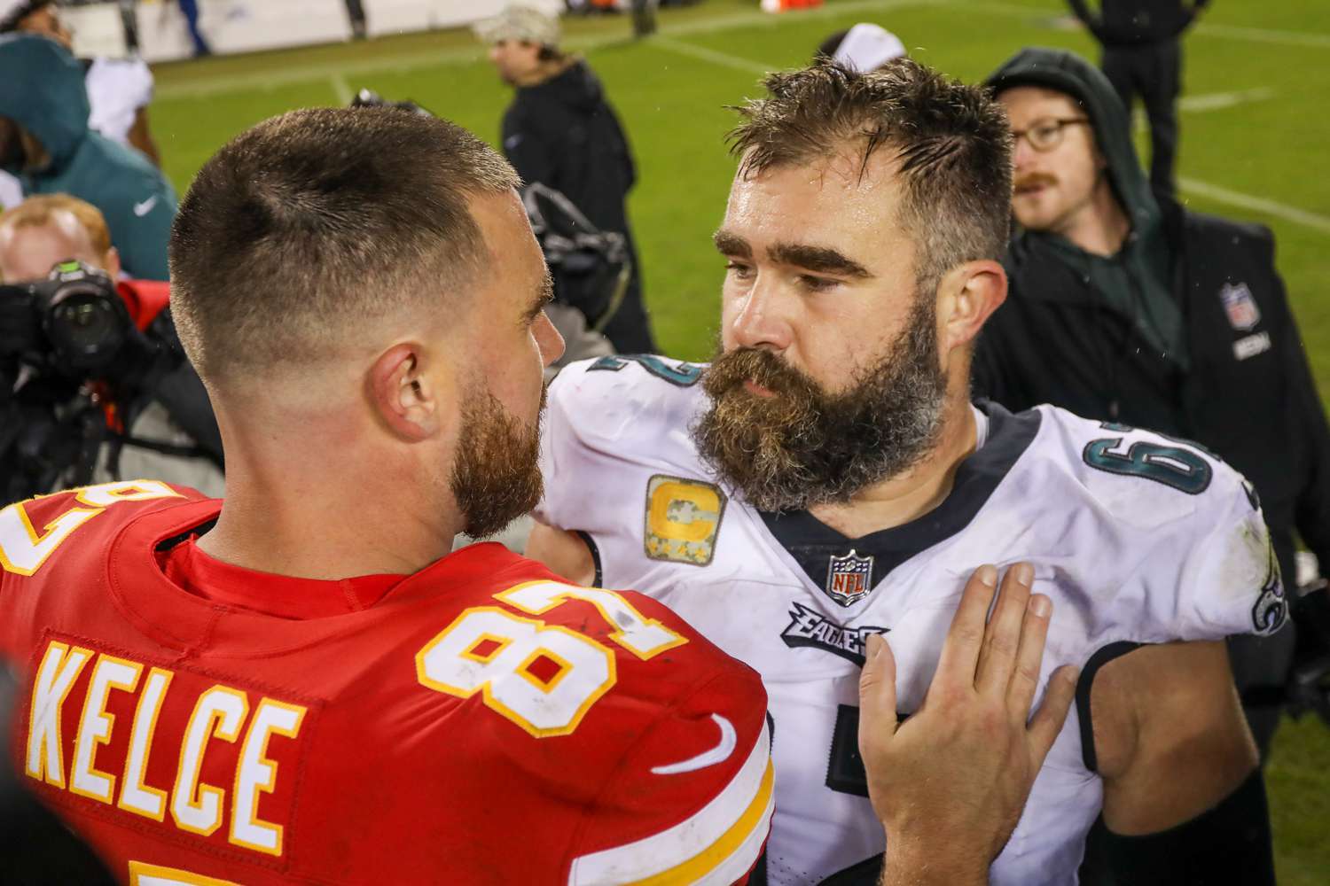 Here's Exactly What Travis Kelce Said to Brother Jason After Eagles Beat Chiefs on Monday Night Football