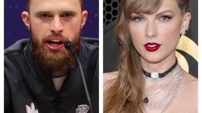 Chiefs star Harrison Butker reveals all about meeting Taylor Swift for the first time... as he admits he's 'not a Swiftie' but heaps praise on Travis Kelce's 'humble and gracious' girlfriend