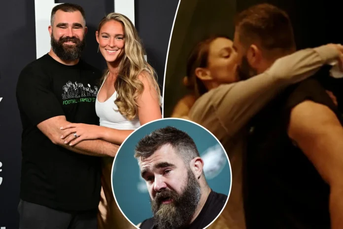 Jason Kelce enjoys his retirement as he sinks Guinness at an Irish bar on St Patrick's Day weekend... while wife Kylie takes the spotlight by dancing on a balcony in front of hundreds of fans!