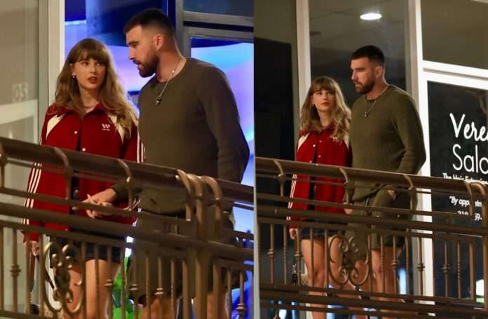 Taylor Swift and Travis Kelce Skipped Coachella and Grabbed Dinner in Los Angeles Last Night sweetly holding hands...Trav held onto Tay like he doesn't ever wan let go