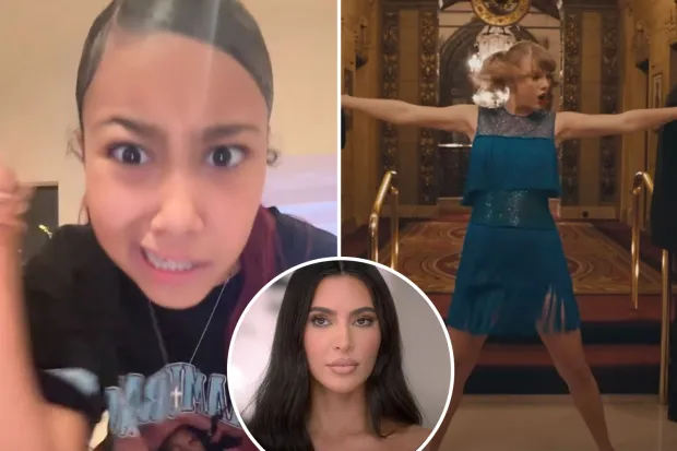 Bad parenting,North West continues to take a “messy” swipe at Taylor Swift by reposting a video that appeared to mock the singer on TikTok