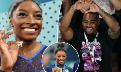 WATCH moment Simone Biles, husband Jonathan Owens shared heart gestures after she wins all-around gold at Olympics. YES, I believed in you.. see more