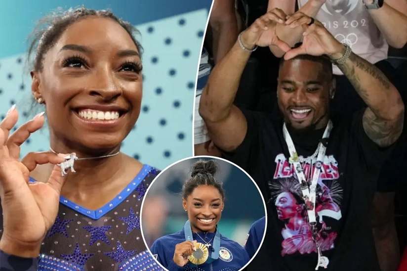 WATCH moment Simone Biles, husband Jonathan Owens shared heart gestures after she wins all-around gold at Olympics. YES, I believed in you.. see more