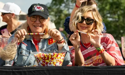 Donna Kelce Makes Friendship Bracelets as She Supports Travis at World's Largest Tailgate Ahead of Chiefs Game