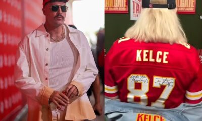 Travis Kelce's heartwarming three-word message to mom Donna as he signs her Chiefs jersey ahead of NFL opener