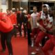 Andy Reid and Travis Kelce in the chiefs locker Room, Reid Sets the Chiefs Locker Room on Fire with a victory Danced, he showed how excited he is with his Amazing dancing steps over CHIEFS Win to Bengals...GO BIG RED!!!