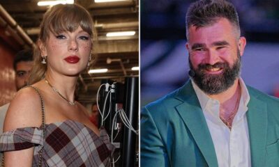 Jason Kelce has most supportive reaction to Taylor Swift arriving at Travis Kelce's NFL Game