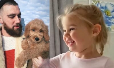 Uncle Travis got his niece a golden furry friend, Wyatt couldn’t contain her joy she said, glowing with so much happiness “we will name her after winnie”