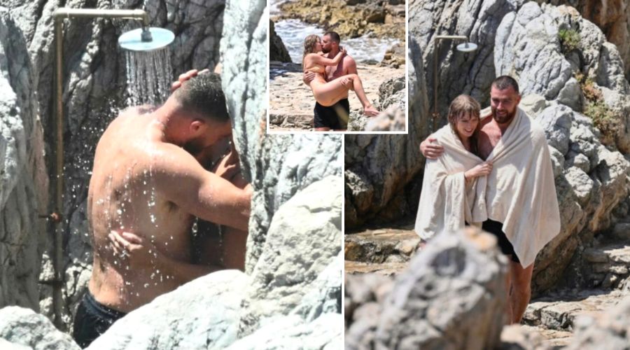 Taylor Swift, 36, and Travis Kelce, 37, Overshare During an Intense Makeout Session in the Showers on a Private Beach in Kansas City Days Ahead of the Chiefs vs. Seahawks Game, but Fans Are Stunned by What the Photos Reveal