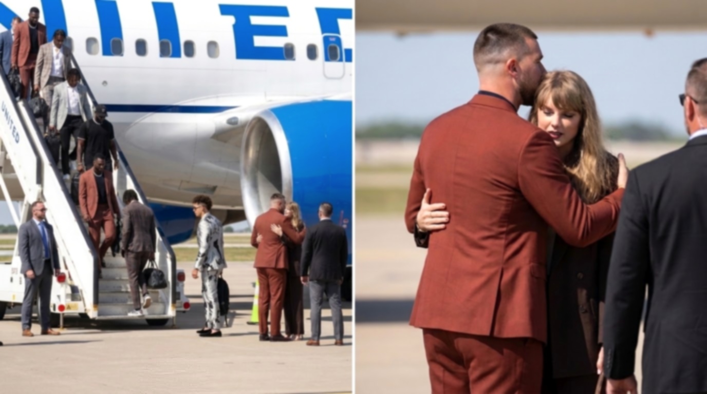 Crying Taylor Swift Steals the Spotlight in Emotional Kansas City Airport Moment With Husband Travis Kelce and His Fresh New Haircut as She Hugs Him and Refuses to Let Him Board the Chiefs’ Plane to Seattle for the Chiefs vs. SeaHawks Game